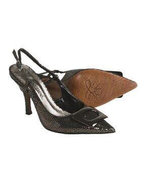 new in box J Renee Black DewDrop Suede Leather BURMA Slingback Shoes Size 8.5 M